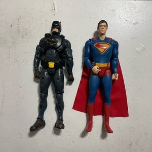 Batman & Superman Action Figure Set - Blue, Red, Black